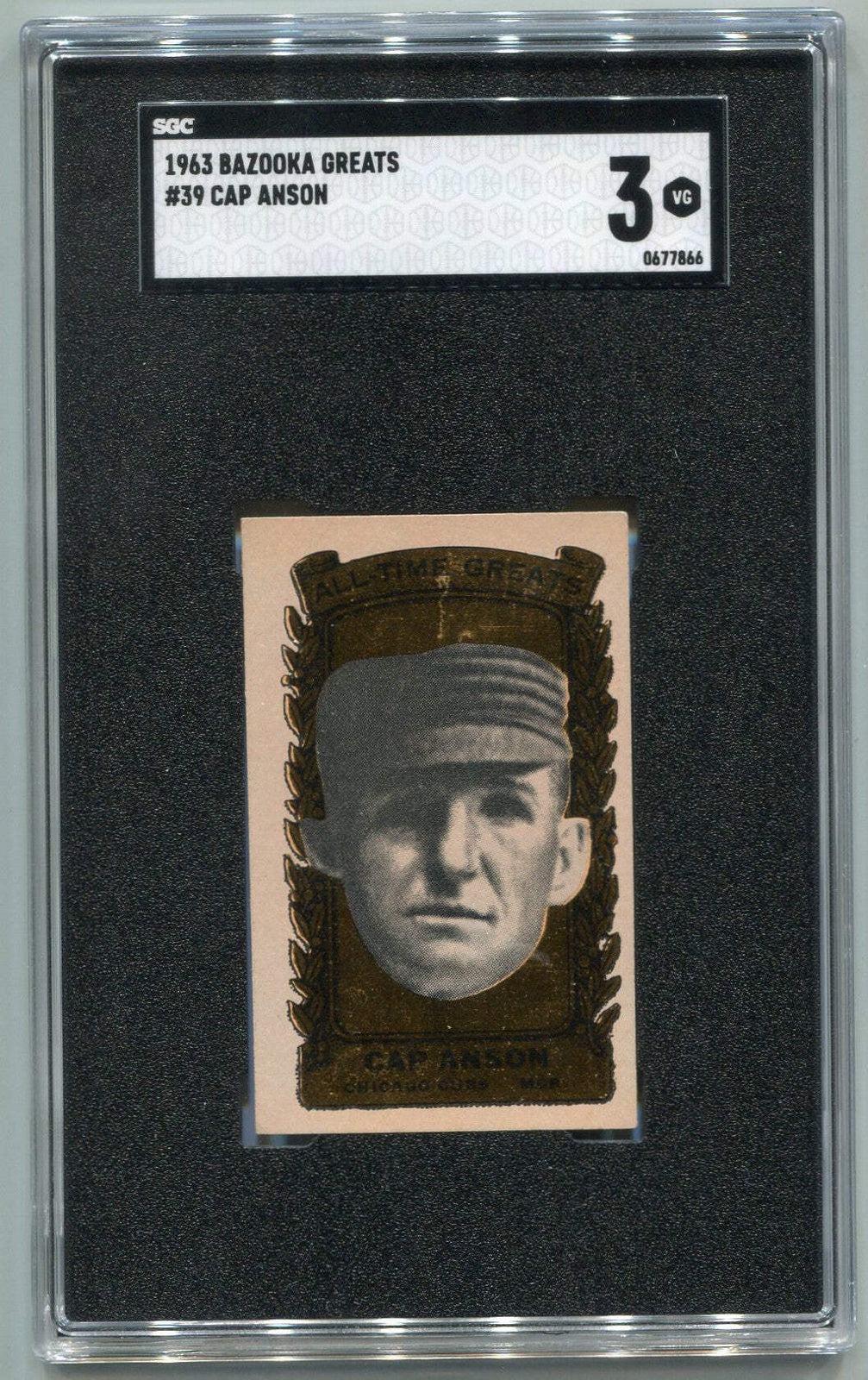 Cap Anson 1963 Bazooka Greats Card #39 Sgc Graded