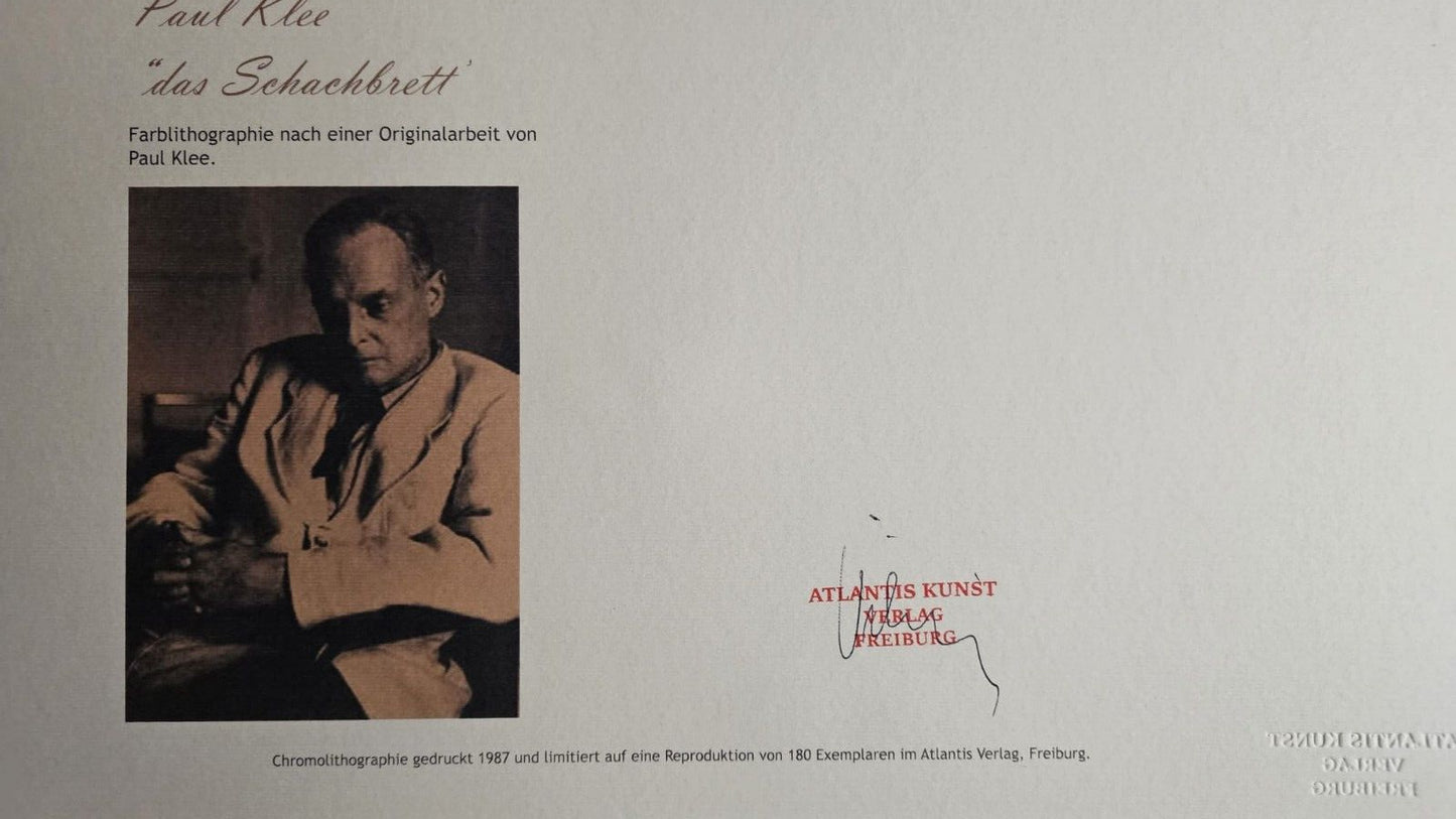 Paul Klee Lithograph Numbered Coa (Piet Mondrian,