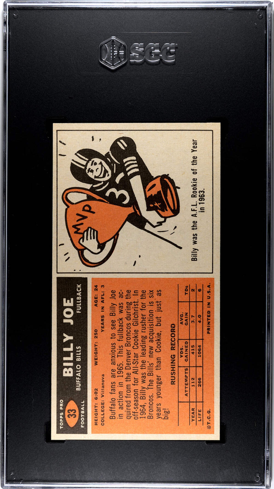 Billy Joe 1965 Topps #33 Sgc 6.5