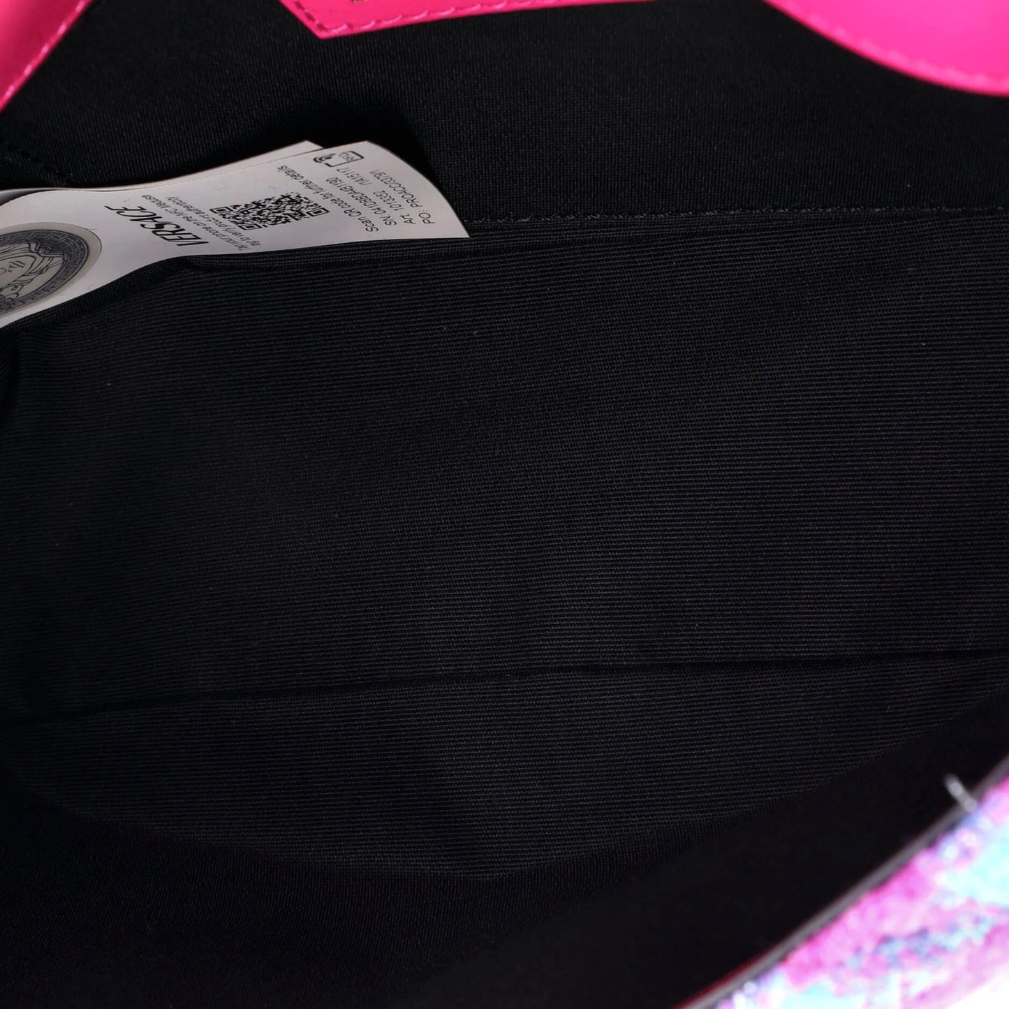 Versace Medusa Icon Chain Flap Bag Quilted Tweed East West