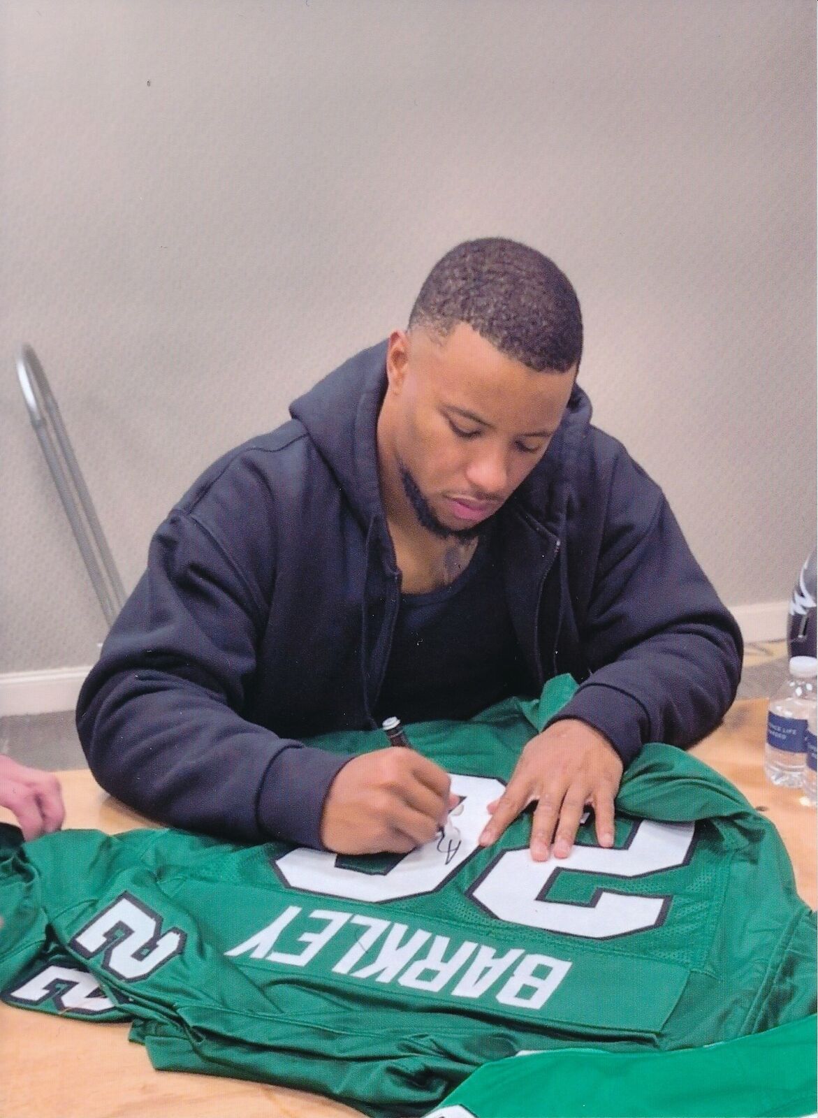 Saquon Barkley Signed Kelly Green Custom Football