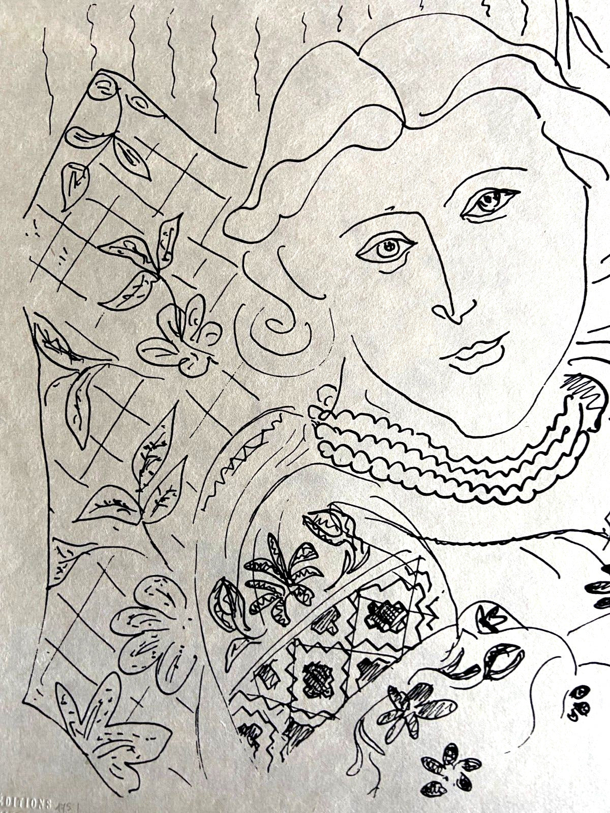 Henri Matisse Lithograph 1960 Coa Contract Signed By Hand Numbered Crayon