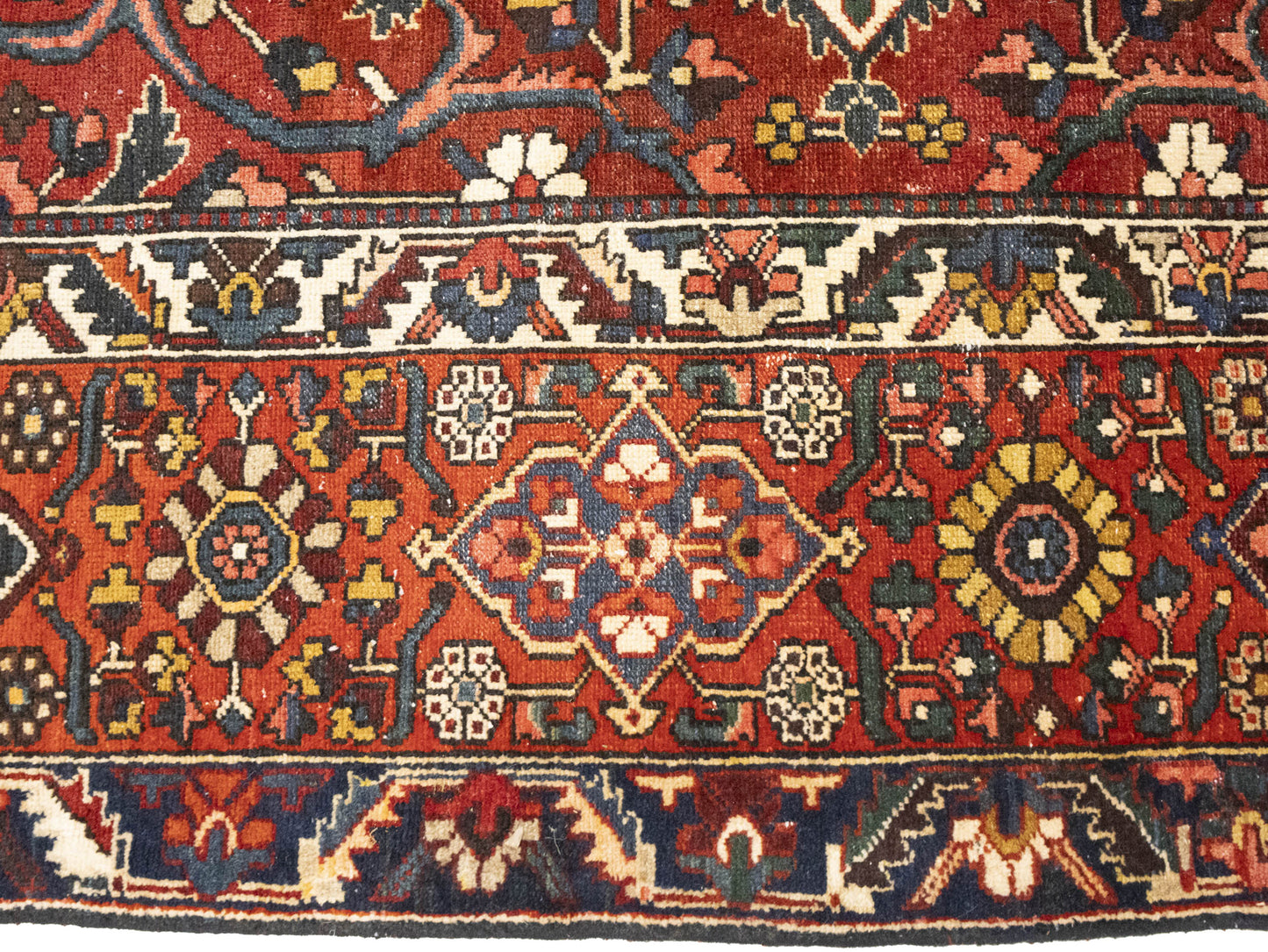 Vintage Red Floral Rug Extra-Large Handmade