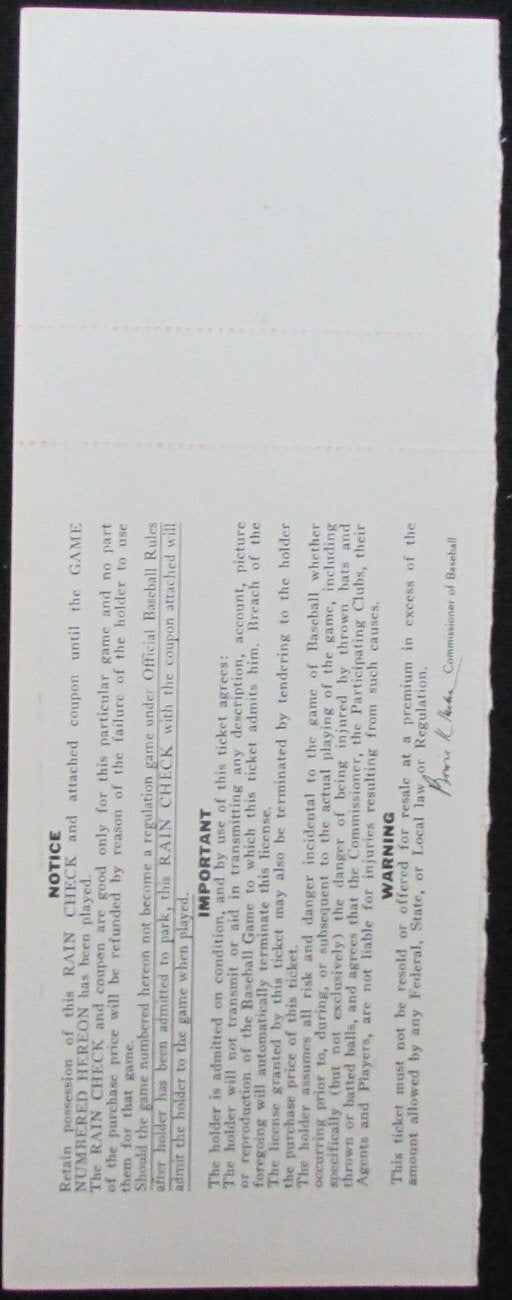 1969 Houston Astros World Series Game 3 Full Phantom Ticket Rare Nmmt 156001