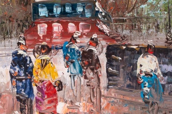 Caroline Burnett Original Oil Painting Paris Street Scene Notre-Dame Signed
