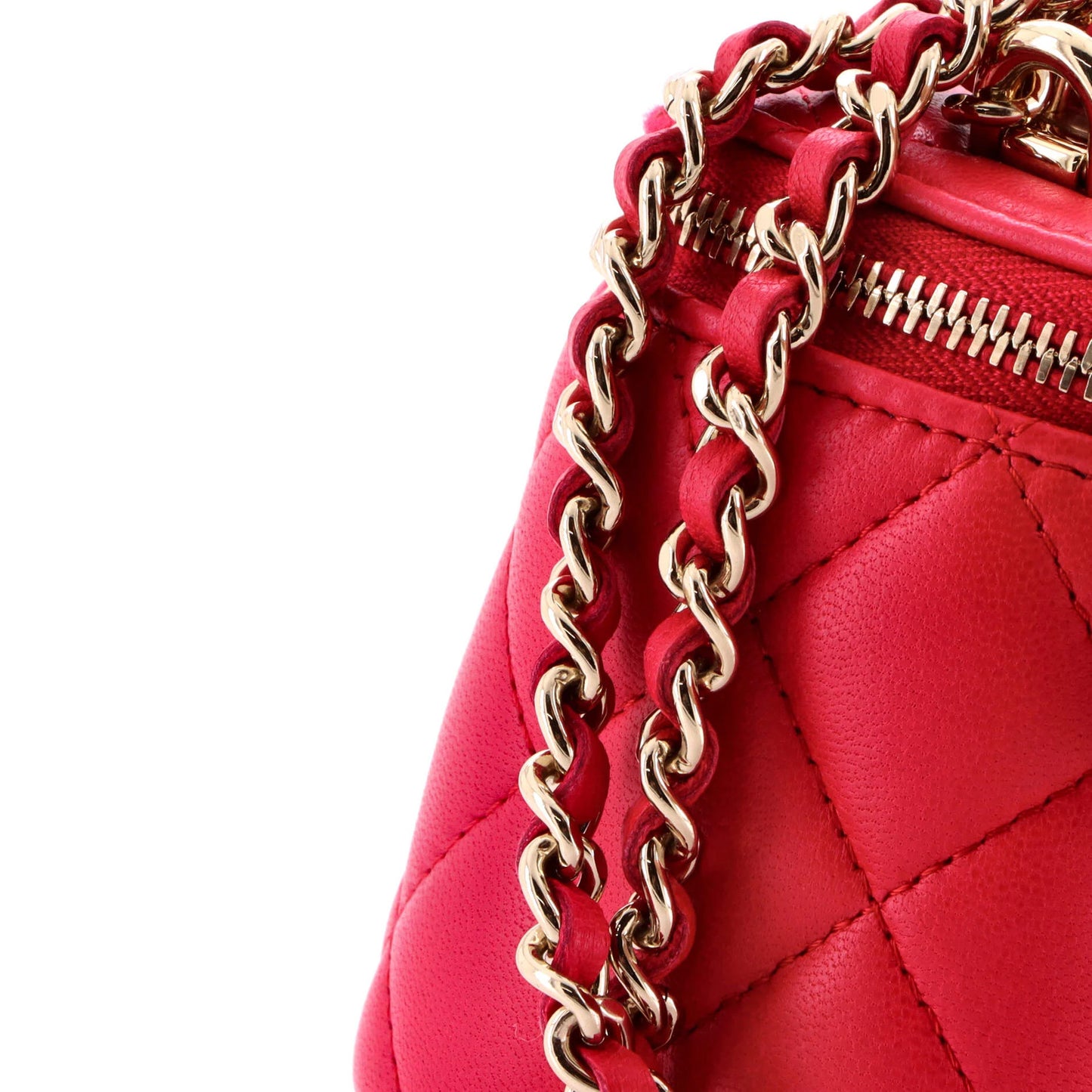 Chanel Classic Top Handle Vanity Case With Chain Quilted Lambskin Mini