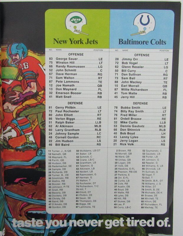 Super Bowl Iii - 1969 Vintage Rare Program Colts
