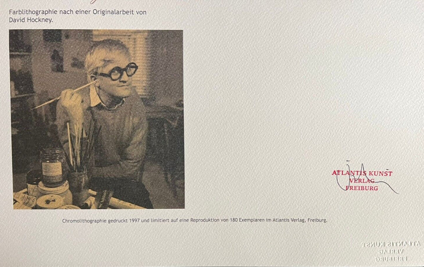 David Hockney Lithograph Coa Original Signed