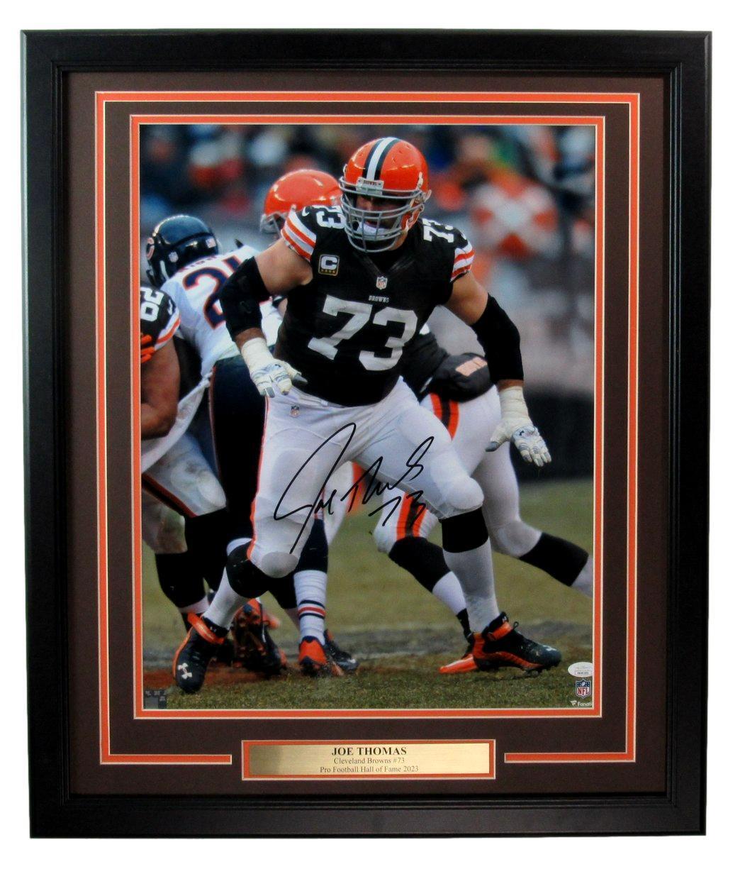Joe Thomas Hof Autographed 16X20 Photo Cleveland