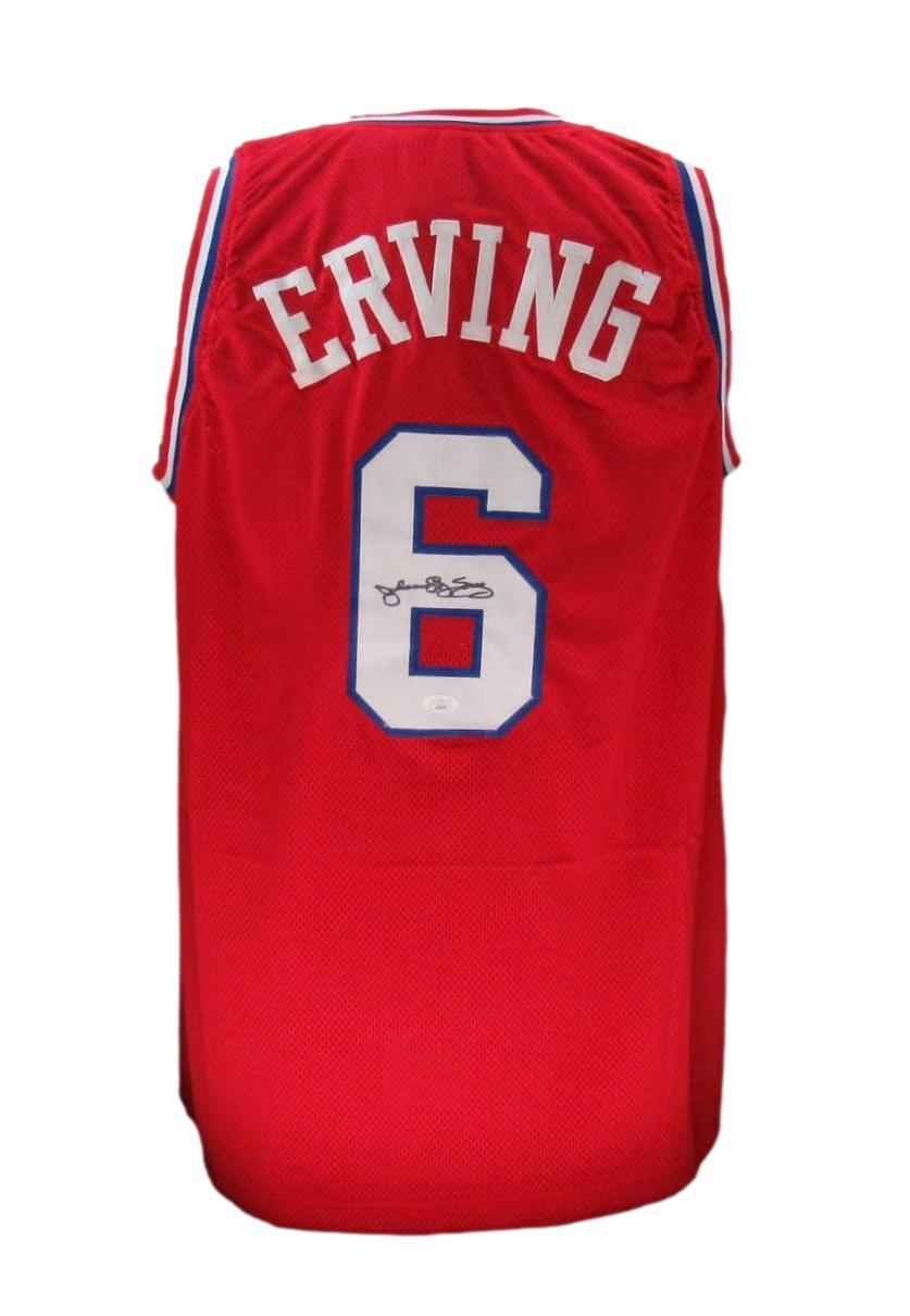 Julius Erving Hof Signed/Auto Red Custom