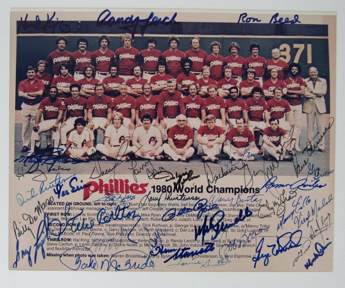 1980 World Series Champions Phillies Team Signed
