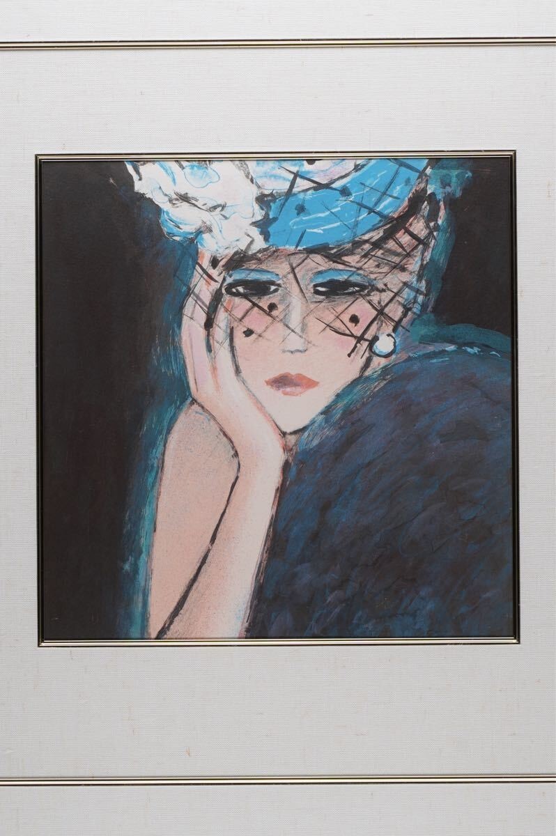 Jean-Pierre Cassigneul Lithograph Print "Veil Woman" Framed