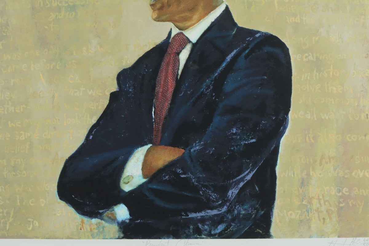 Chaz Guest President Obama Silkscreen Hc 44/50 Signed Contemporary Art Framed