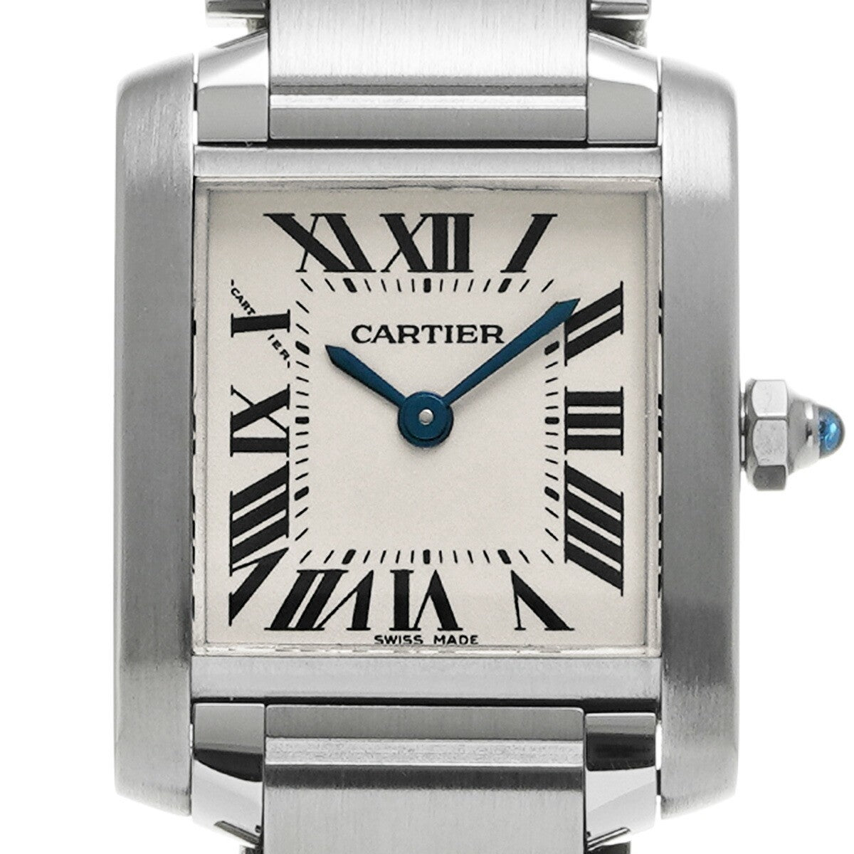Cartier Tank Francaise Sm W51008Q3 Silver Ladies Used Watch #644523