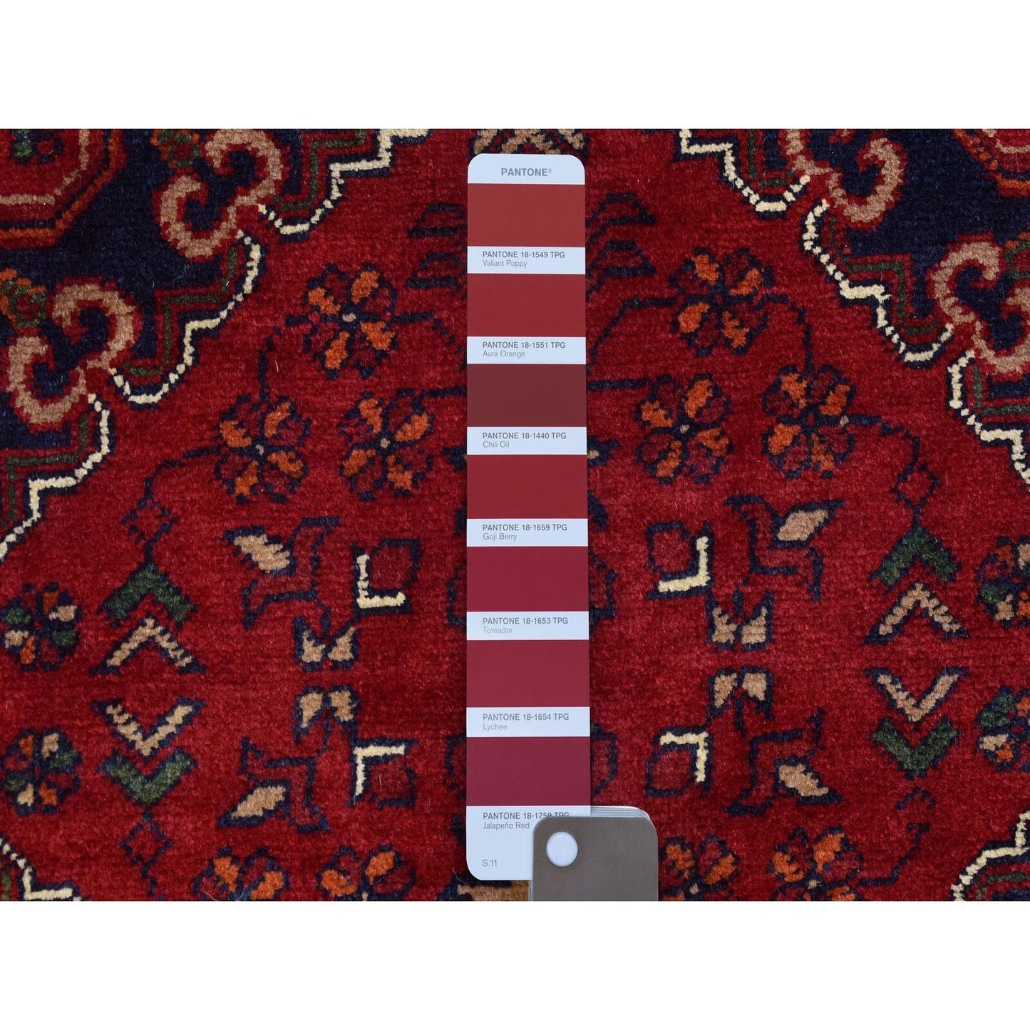 9'10"X16' Red Afghan Khamyab Organic Wool Hand Knotted Oversized Rug
