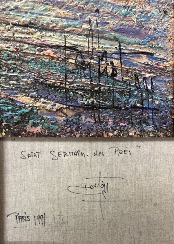 Guy Dessapt (France) Saint-Germain-Des-Prs Painting Oil Canvas Signed Framed