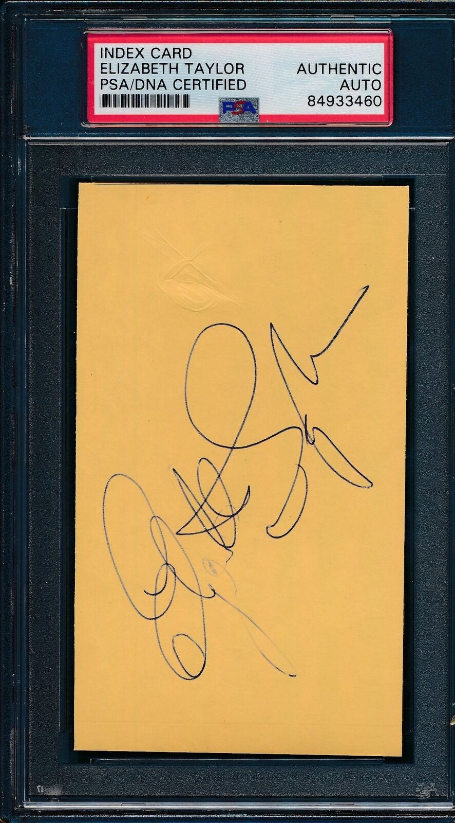 Elizabeth Taylor Signed/Autographed 3X5 Index Card Actress Psa/Dna 179454