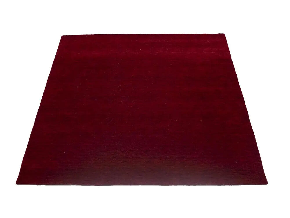 Maroon Red Solid Design Hand-Loomed 6X6 Gabbeh