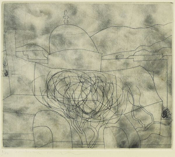 Ben Nicholson Copperplate Print Storm Over Paros