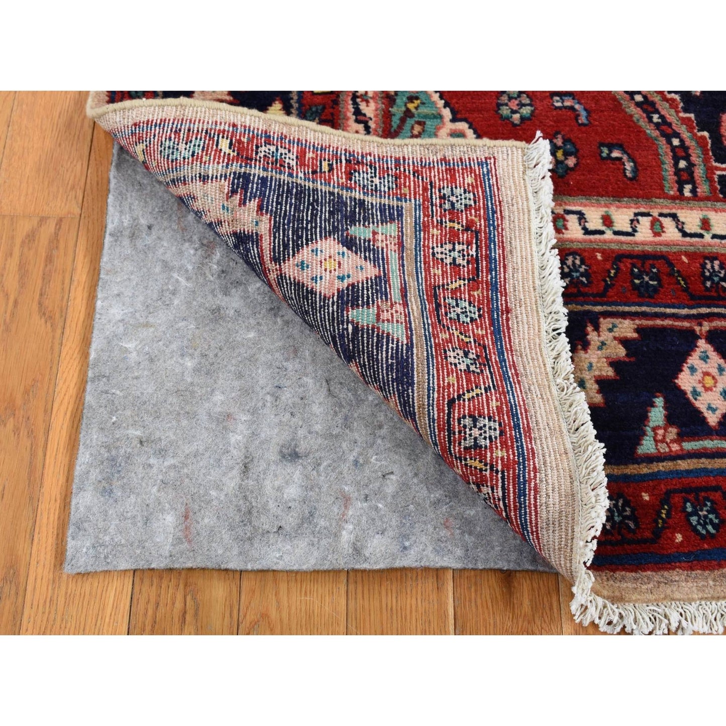 5'1"X9'7" Red New Zoroastrian Pure Wool Hand Knotted Rug