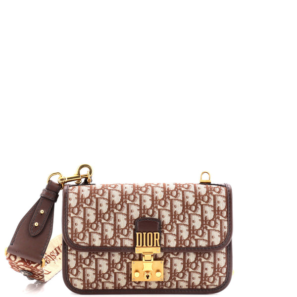 Christian Dior Dioraddict Flap Bag With Strap Oblique Canvas Medium