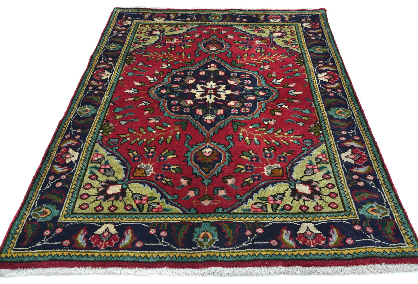 Vintage Handmade Small Red Oriental Rug Classic