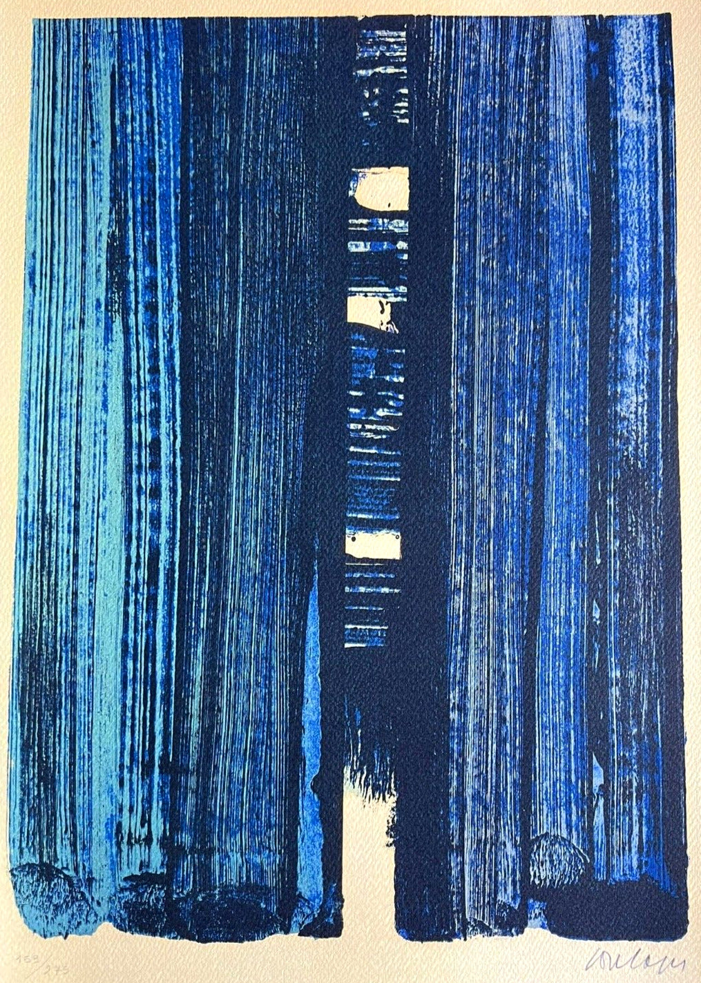 Pierre Soulages Coa Signed Op And Numbered In