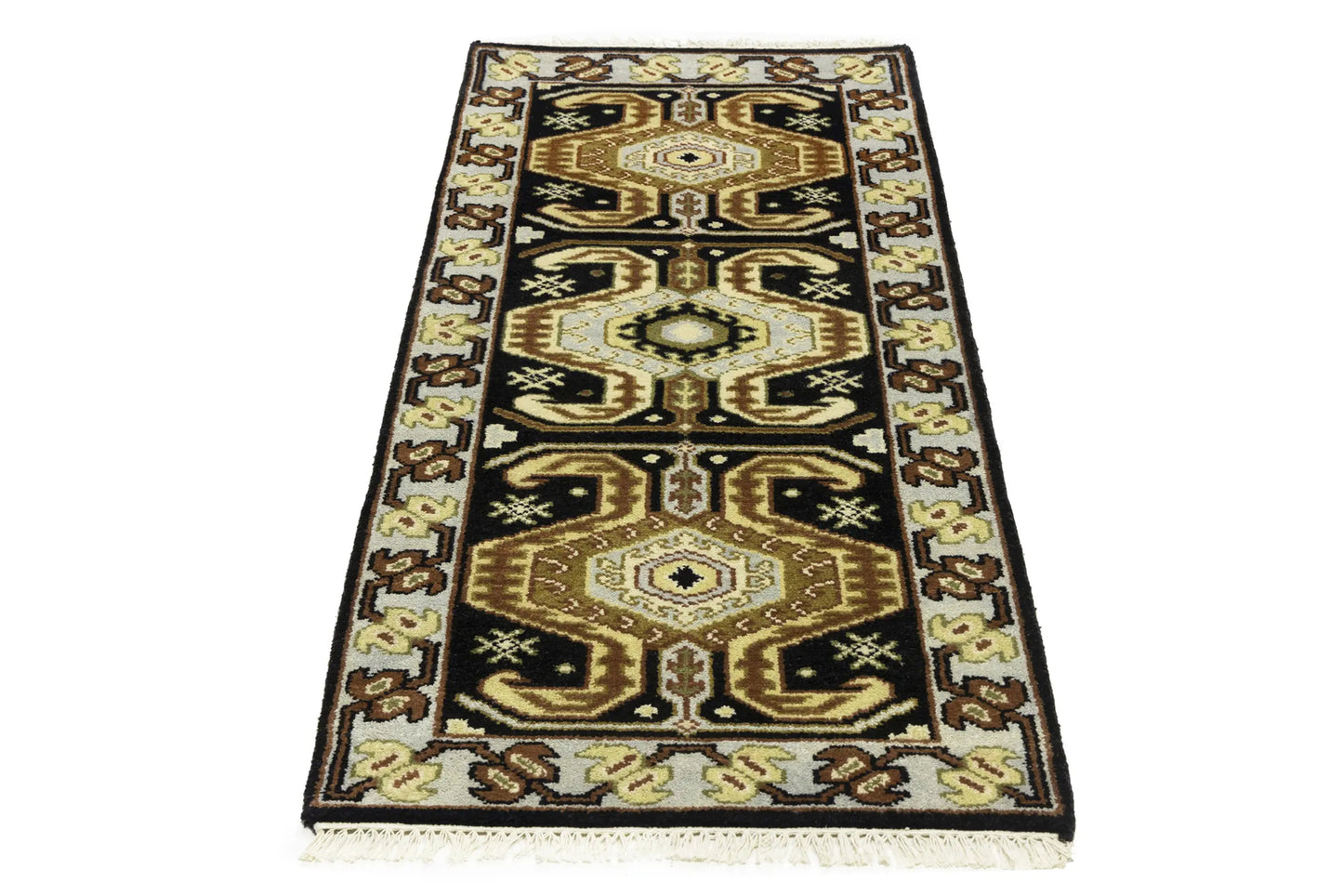 Handmade Serapi Oriental Rug Geometric Design