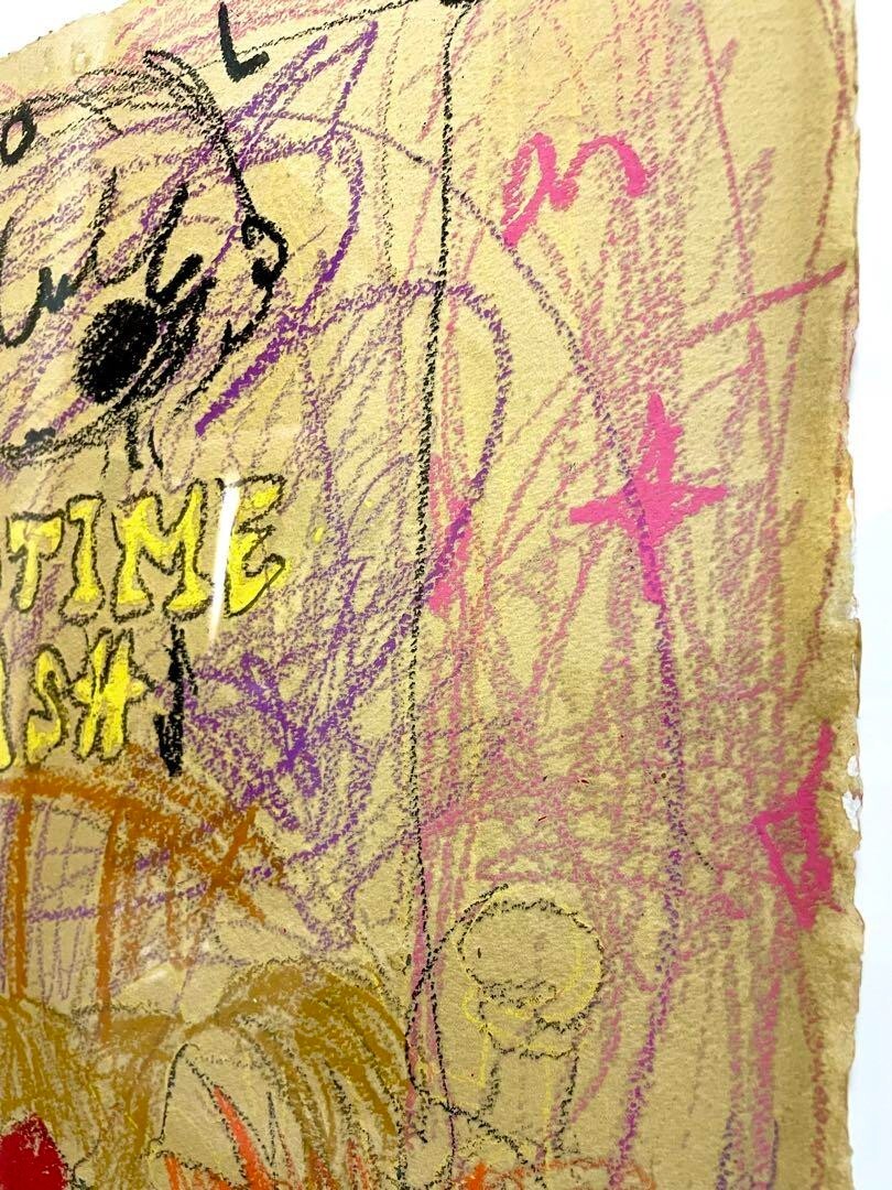 Ryol Signed Unique Painting Crayon On Paper