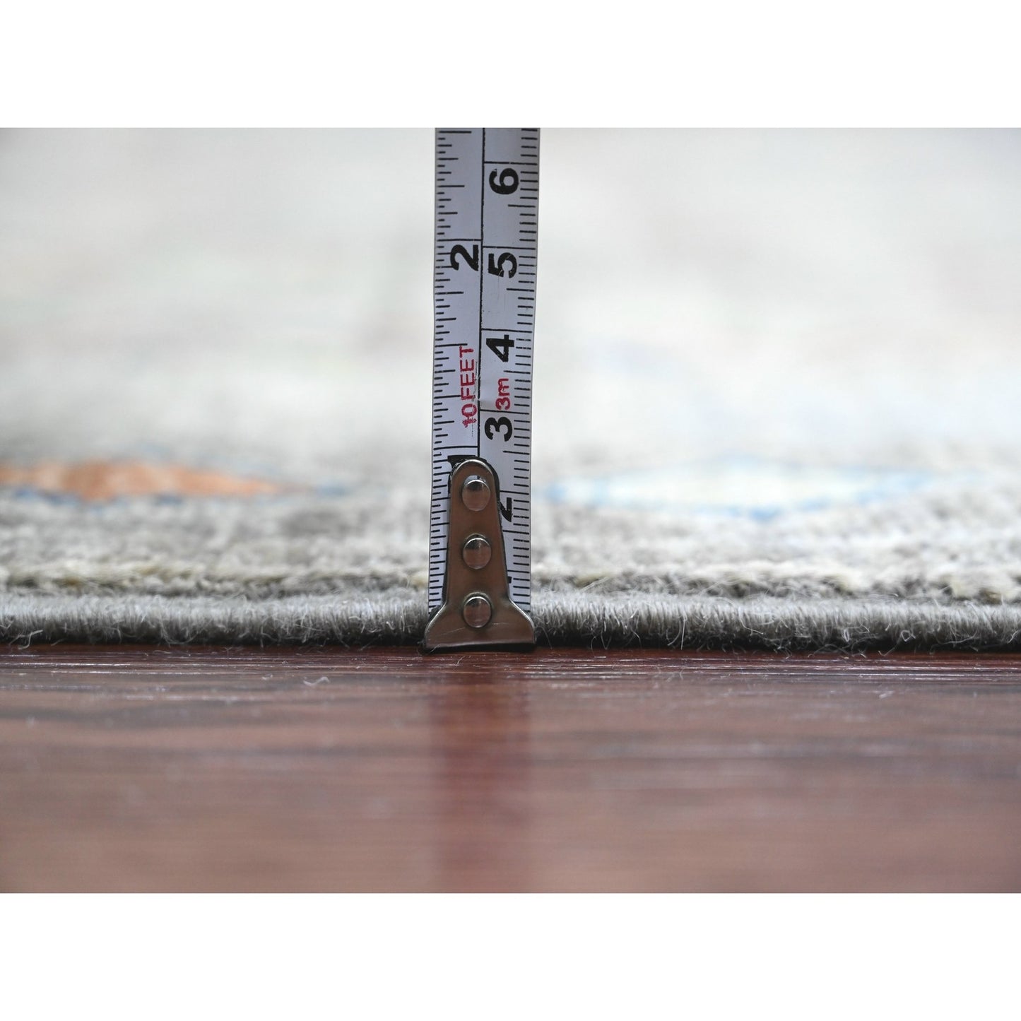 9'X11'8" Gray Moroccan Berber Influence Pattern All Wool Hand Knotted Rug