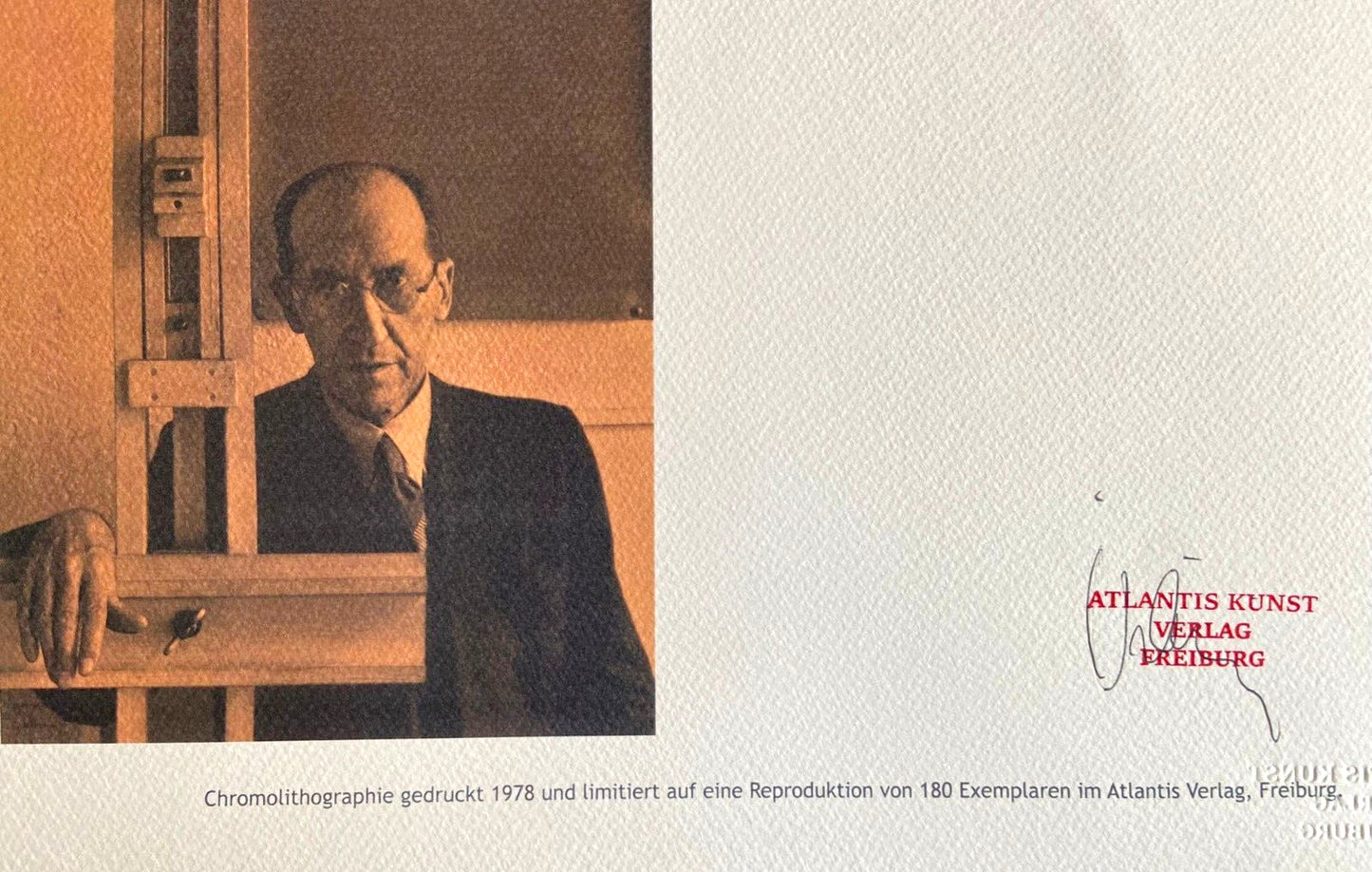 Piet Mondrian Lithograph Coa Signed Stamped
