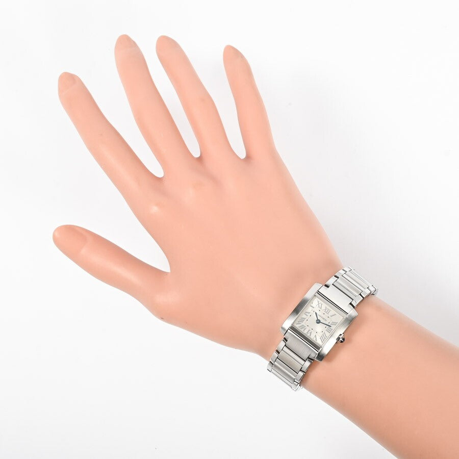 Cartier Tank Francaise Sm Wsta0065 Silver Ladies Used Watch #61523