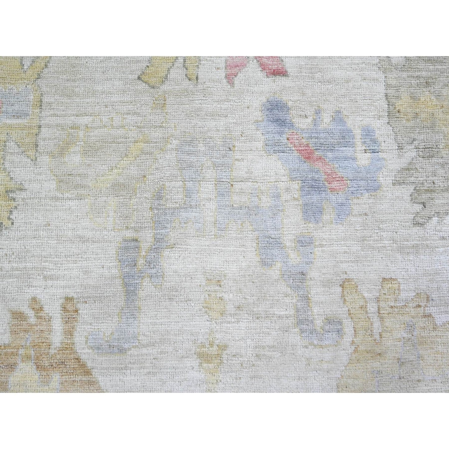 8'X9'9" Ivory Afghan Angora Oushak 100% Wool Hand Knotted Oriental Rug