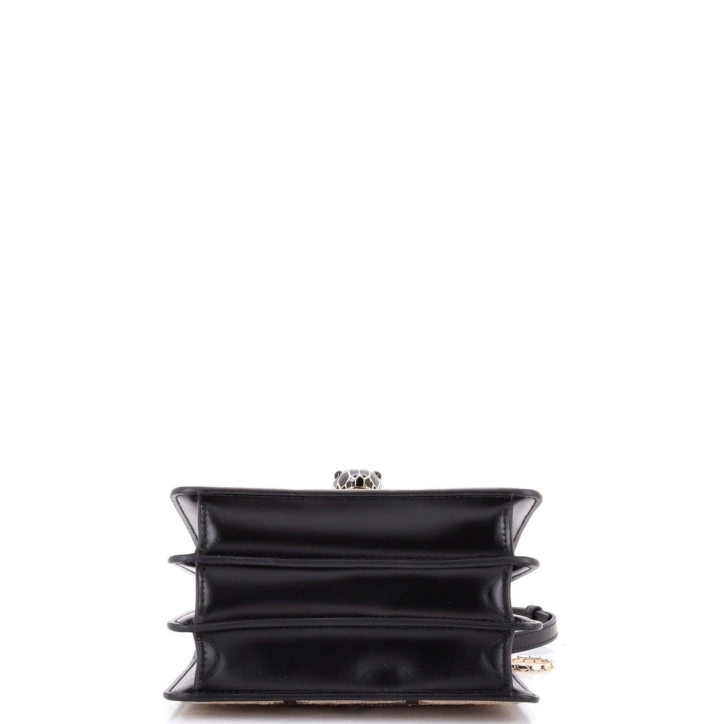 Bvlgari Serpenti Top Handle Bag Chain Embellished Leather Small