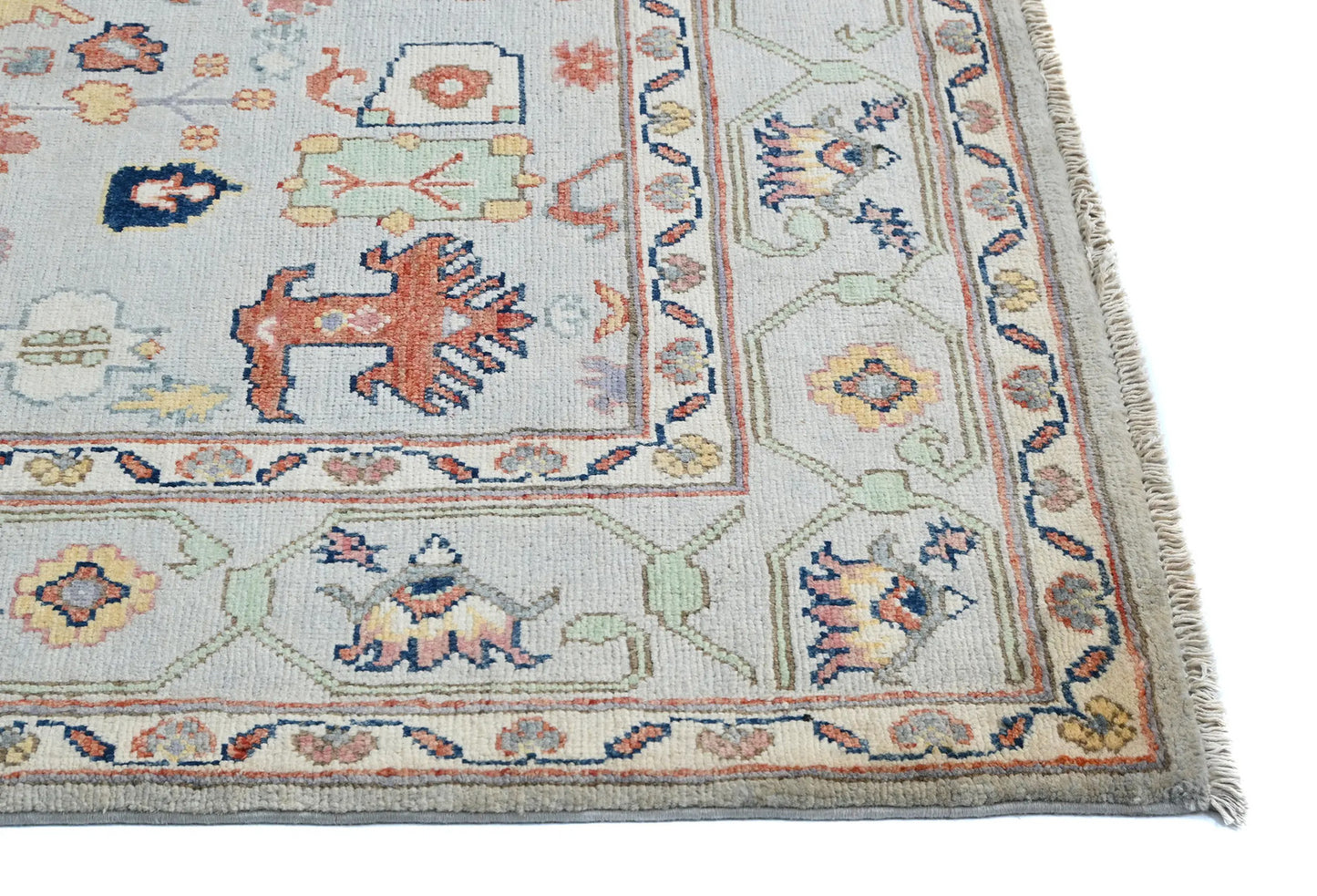 Handmade Kazak Pakistan Rug 5X7 Ft Gray Floral