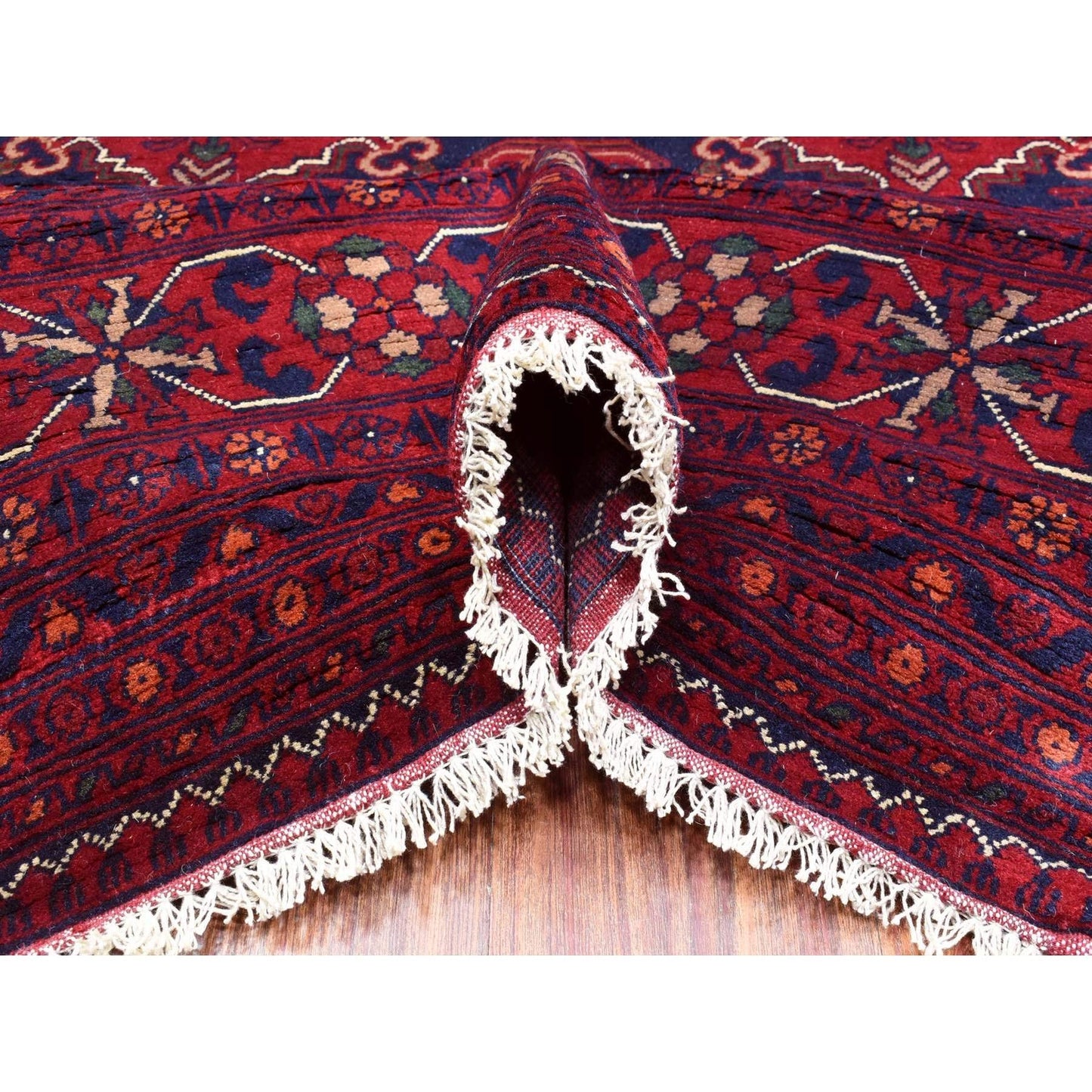9'10"X16' Red Afghan Khamyab Organic Wool Hand Knotted Oversized Rug