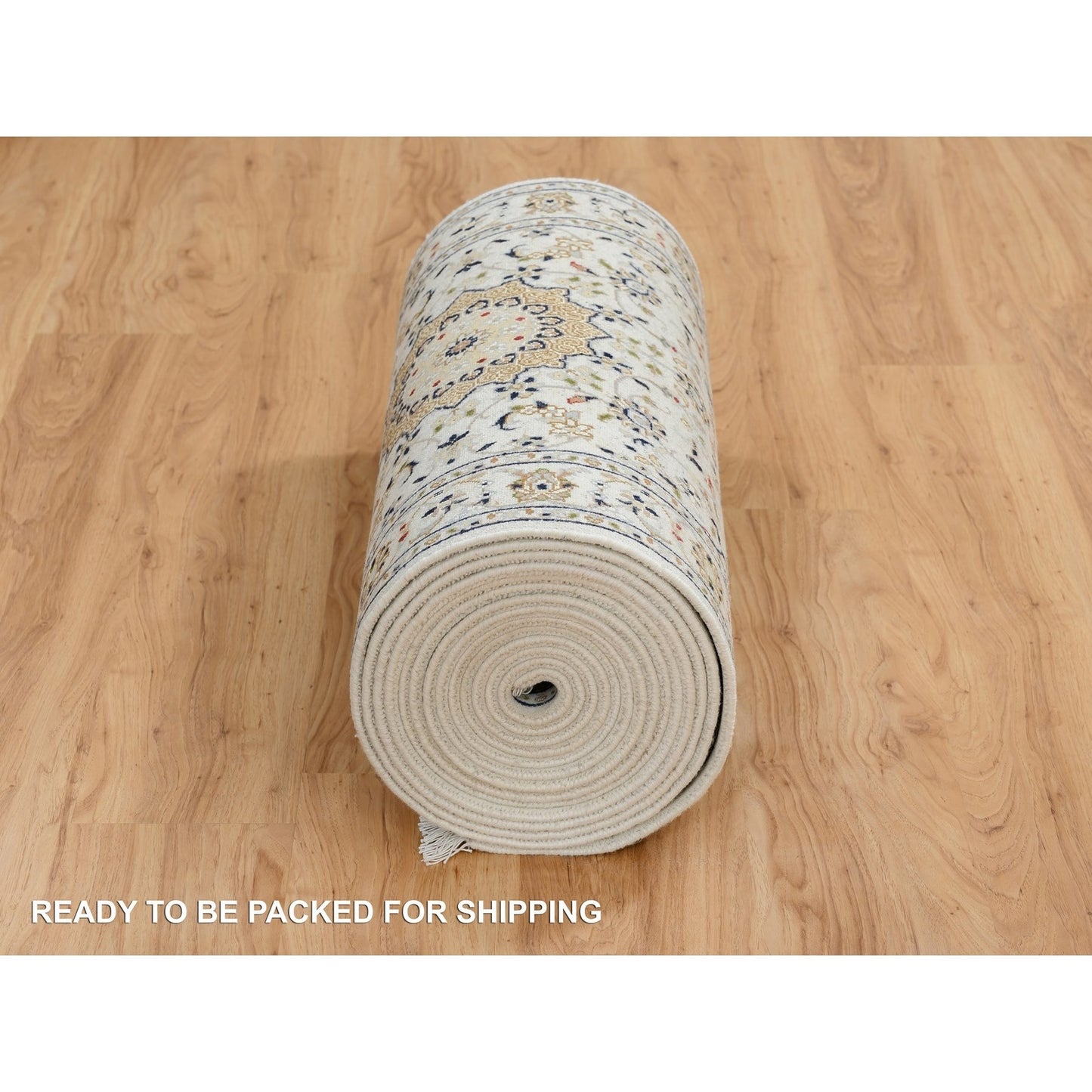 2'9"X26'2" Ivory 250 Kpsi Wool Hand Knotted Nain Xl Runner Rug
