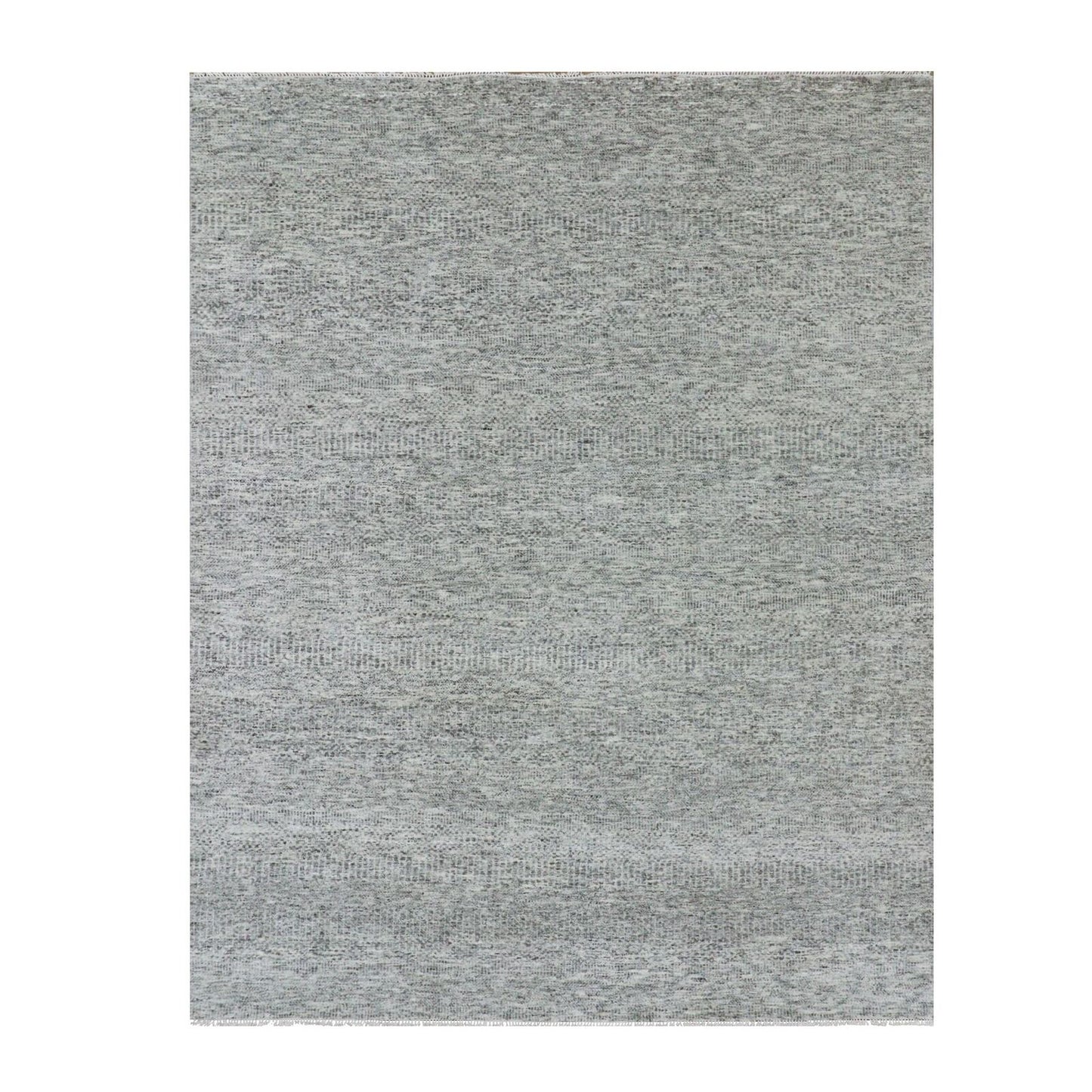 8'X10'2" Owl Gray Modern Grass Design Pure Wool Hand Knotted Rug