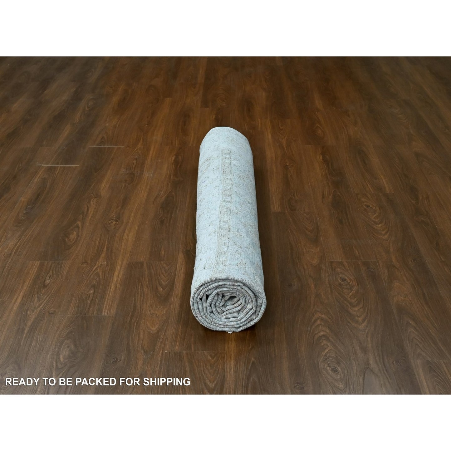9'X12'1" Gray Antiqued Ziegler Mahal Design All Wool Hand Knotted Rug