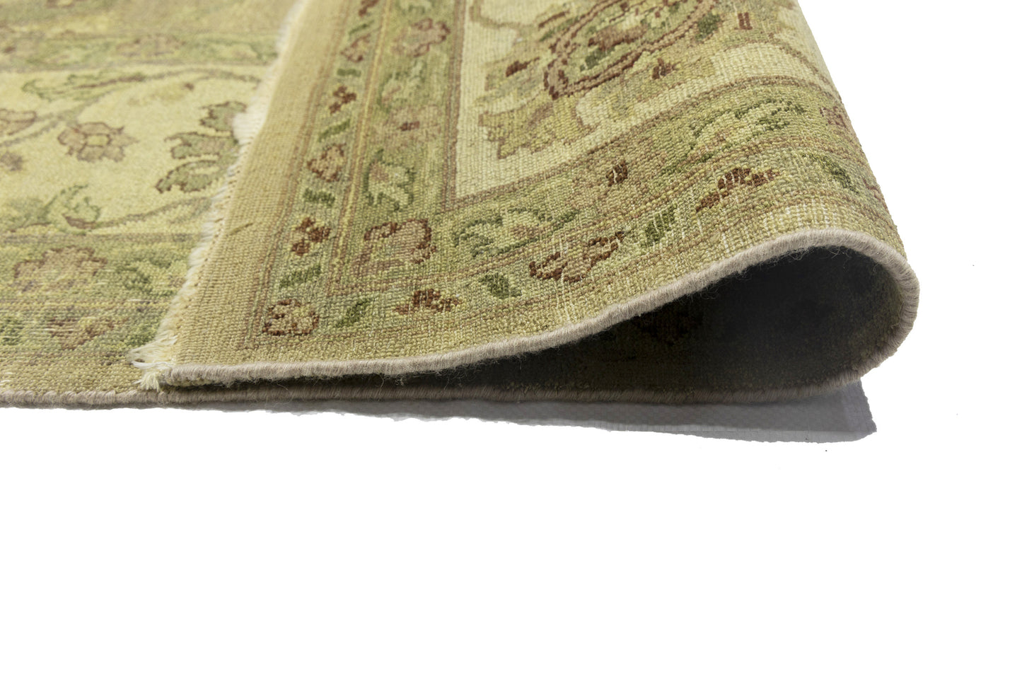 Hand-Knotted Wool Oriental Rug Large Distressed