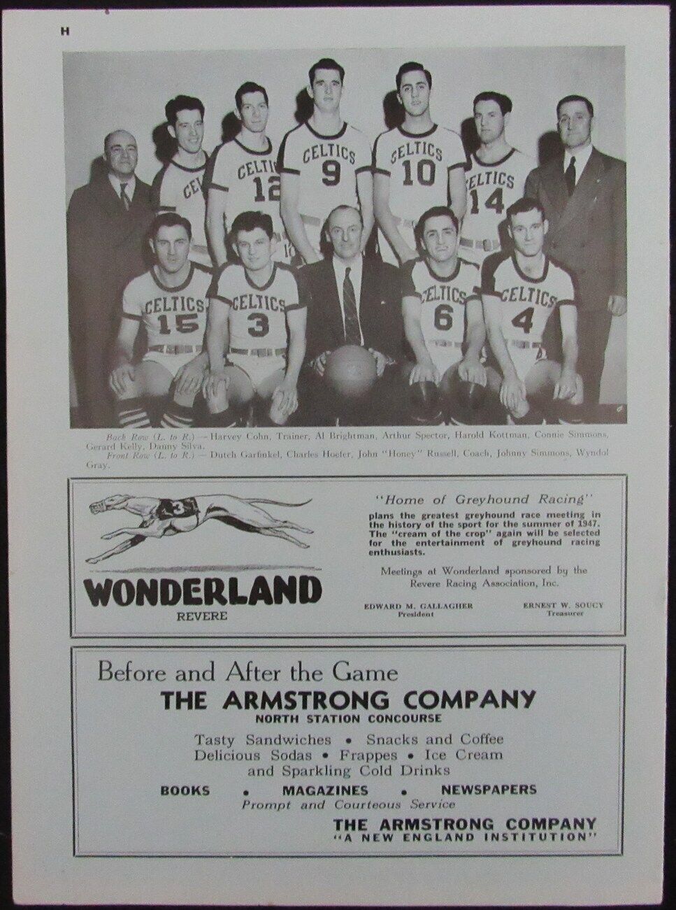Vintage 1947 Boston Celtics Vs. Chicago Stags
