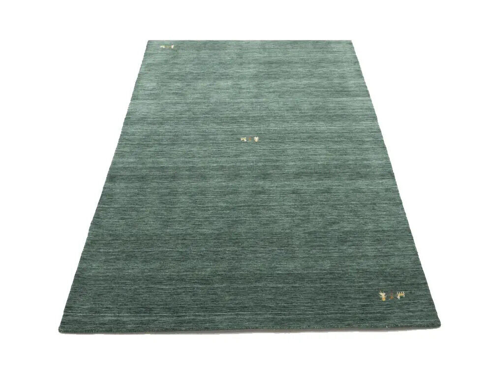 Handmade Dark Green Gabbeh Modern Rug Tribal