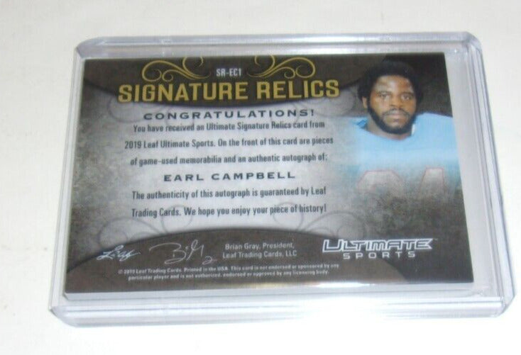 Earl Campbell 2019 Leaf Ultimate Game Quad