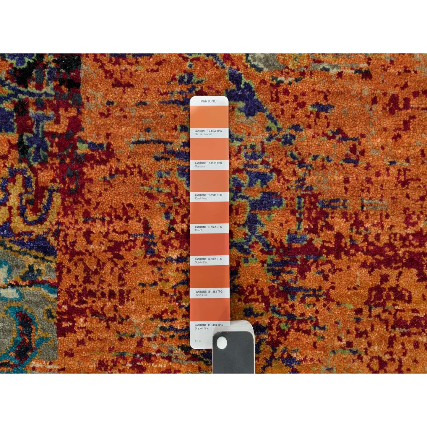 6'2"X9' Red Wool Hand Knotted Ancient Ottoman Erased Design Rug
