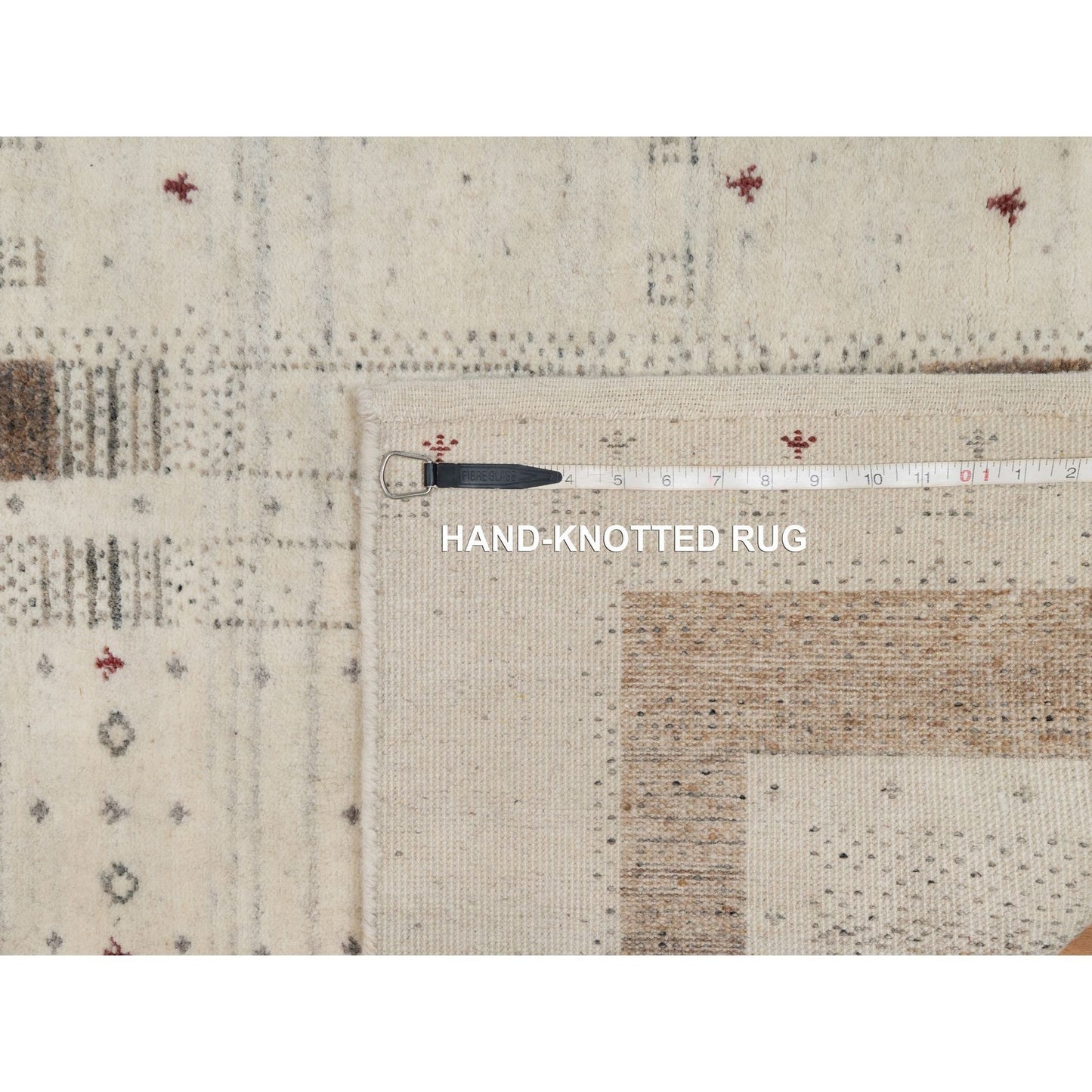 2'8"X8' Ivory Hand Knotted Lori Buft Modern Design Pure Wool Runner Rug