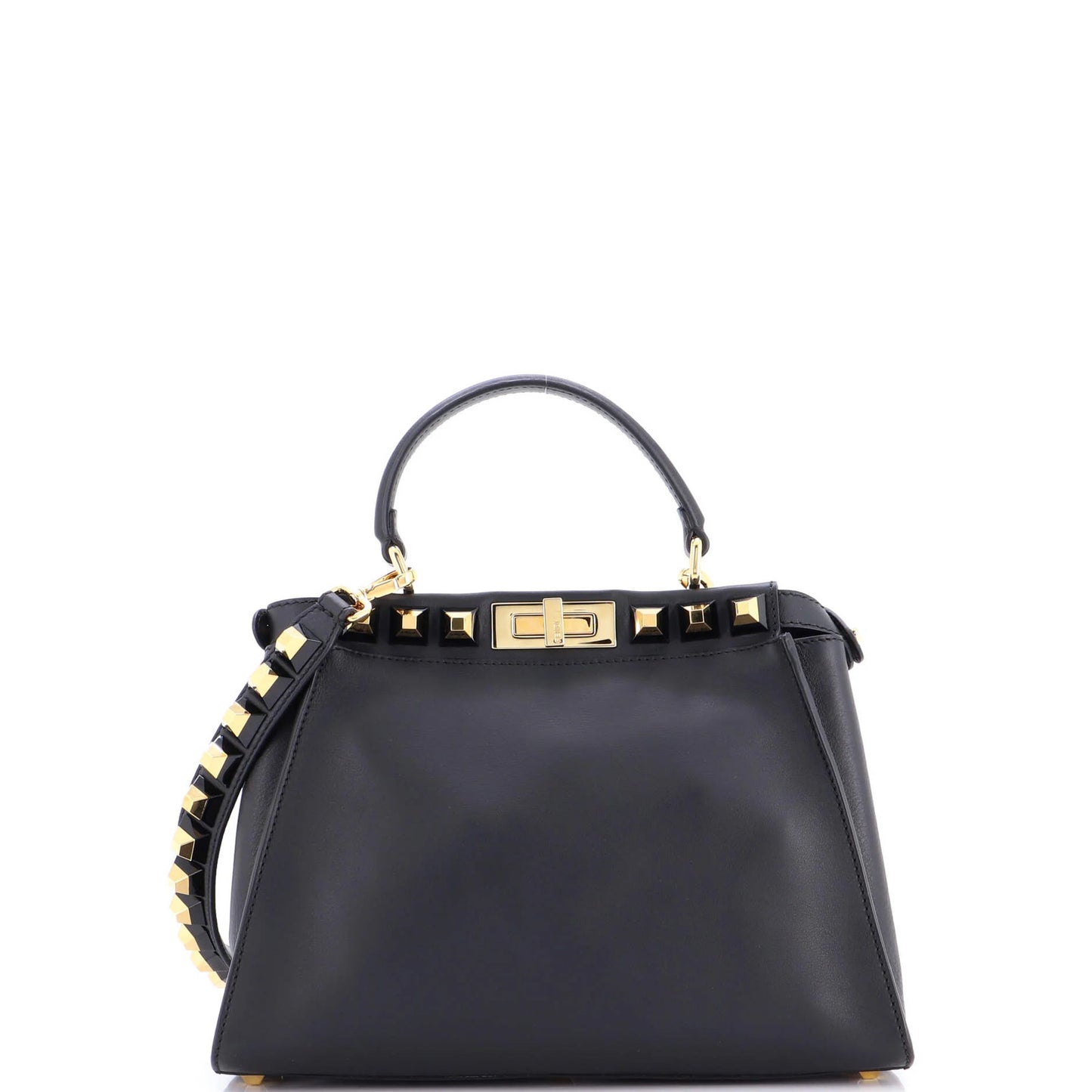 Fendi Peekaboo Bag Leather With Studded Detail Regular