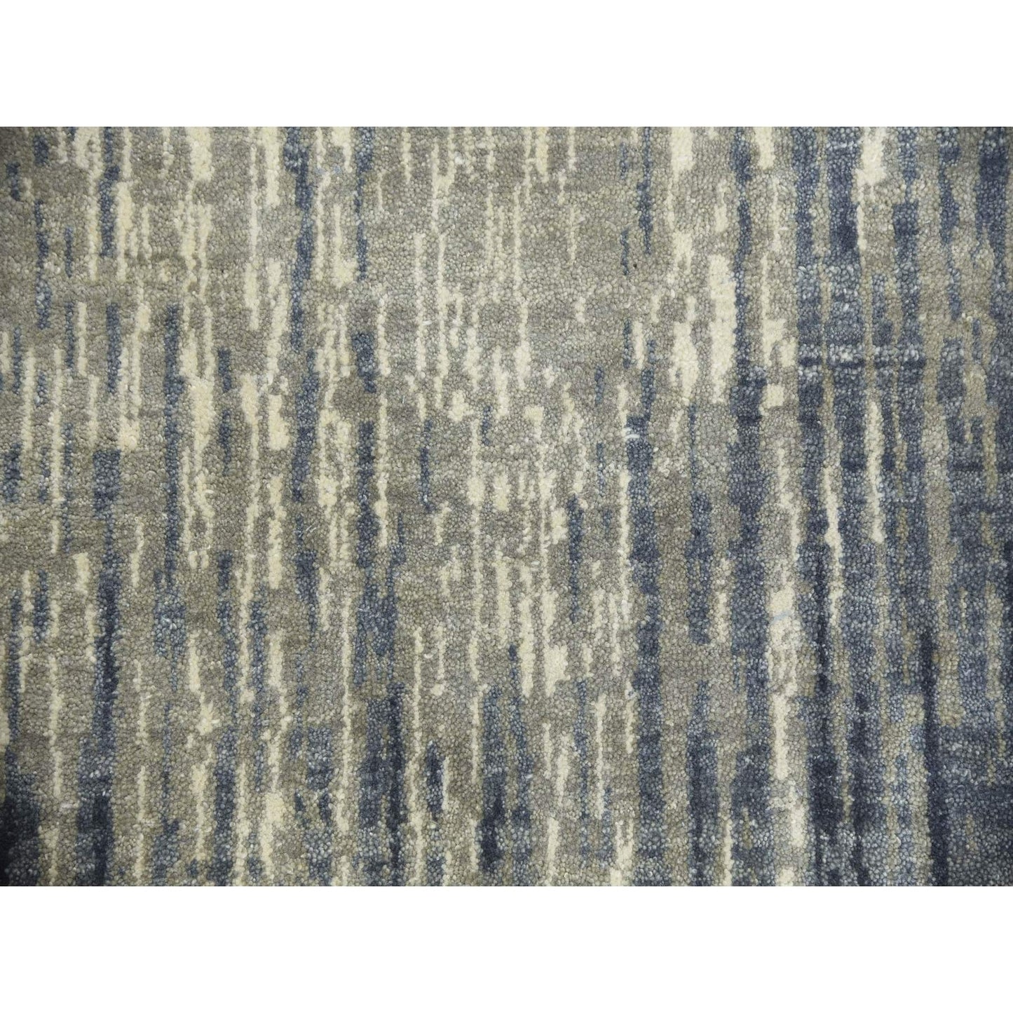 10'X10' Gray Modern Ombre Organic Wool Hand Knotted Round Oriental Rug