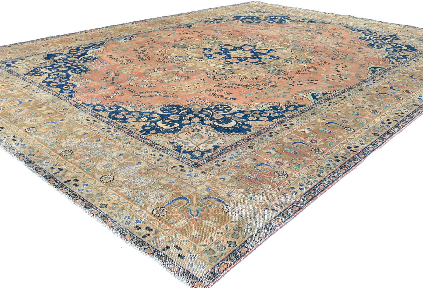 9X12 Ft Vintage Stone-Washed Handmade Wool