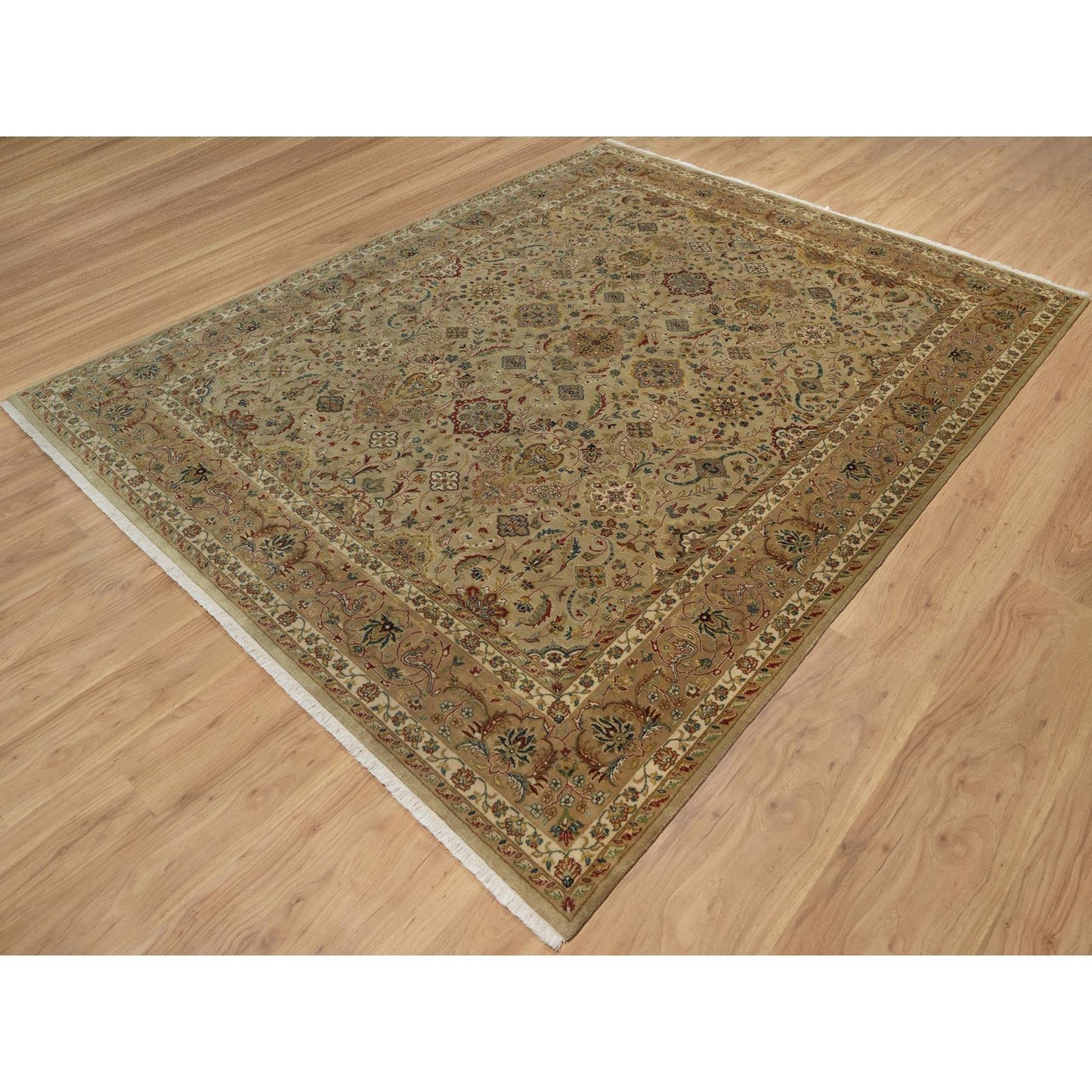 8'X10' Brown Kishoon Design 300 Kpsi New Zealand Wool Hand Knotted Rug