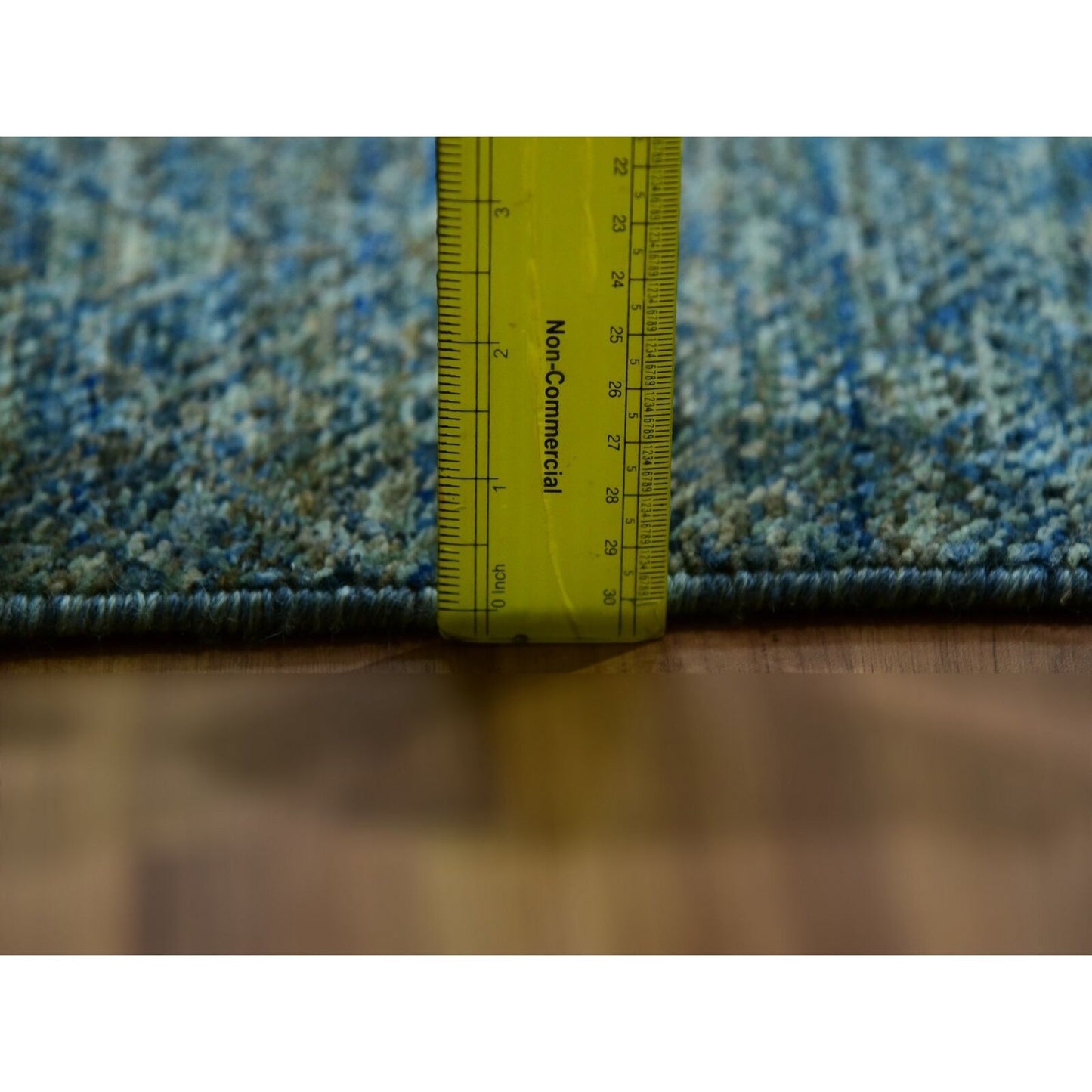 12'X12' Jungle Green Kohinoor Herrita Hand Knotted Pure Wool Square Rug